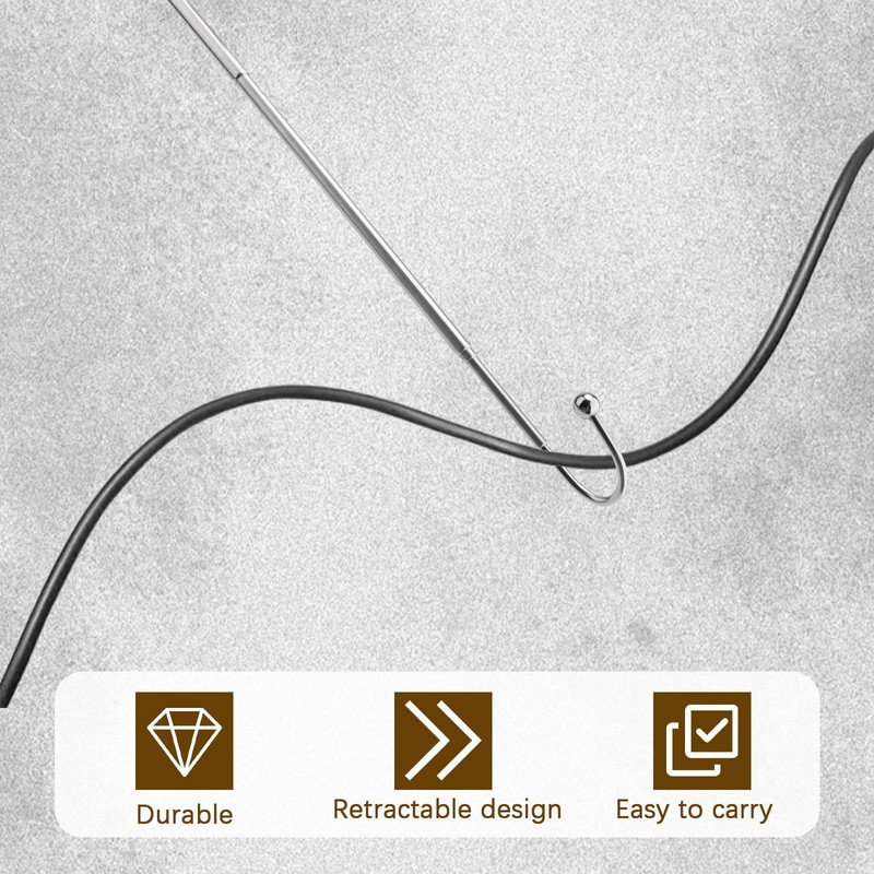 3' Telescoping Wire Reacher Pole, 36 Inch Extended Length, Collapsible