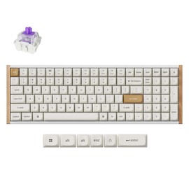 Keychron K4 HE QMK Wireless Gaming Custom Mechanical Keyboard, 2.4 GHz/Bluetooth/Wired 96% Layout Hot-Swappable Programmable RGB Backlit Gateron Magnetic Switches for Mac Windows, Wood Frame-White