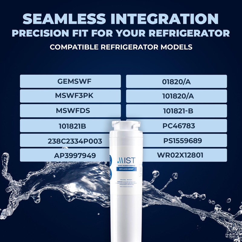 Mist MSWF Refrigerator Water Filter Replacement, Compatible with GE Models: