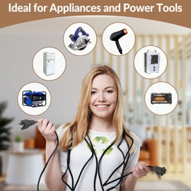 BindMaster Heavy Duty Extension Cord/Wire Power Cable, Indoor/Outdoor, 16/3, Single Outlet, 30 Feet, UL Listed, White