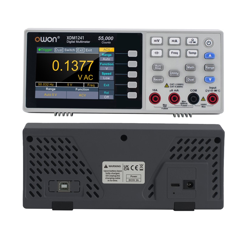 Owon XDM1241 Mini Desktop Digital Multimeter Rechargeable 55,000 Counts High