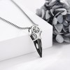 HUKKUN Raven Skull Necklace 925 Sterling Silver Viking Bone Necklace
