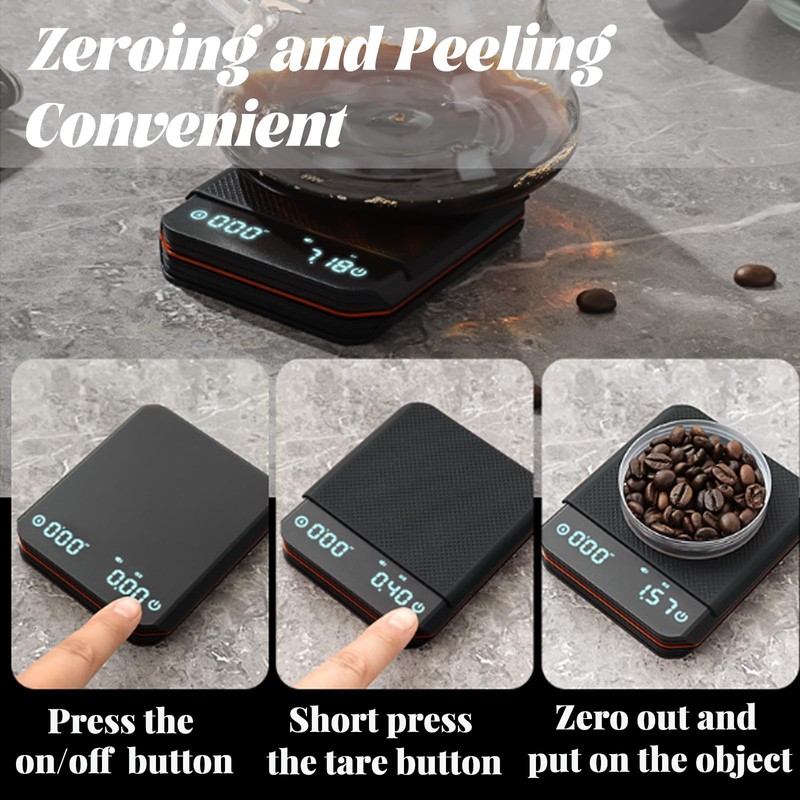 diceevil Coffee Scale with Timer - 2kg/0.1g Precision Espresso &
