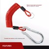 Nilight 6FT Breakaway Trailer Cable Stainless Steel Spring Towing Coiled