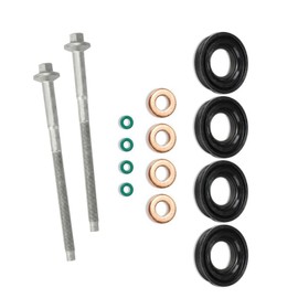 1 Set Fuel Injector Seals Kit, Injector Seal Washer O-Ring and Injector Bolts Kit (Set of 14 pcs) for Transit MK7 2.2 2.4 3.2 TDCI 6C1Q-6K780-AB, Injector Seals Washer Compatible with Ford Fiesta