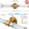 Vaziden Bathroom Light Fixtures, Gold Wall Sconce in Threaded Glass
