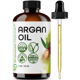 Premium Nature Argan Oil for Hair Virgin 100% Pure Cold Pressed Argon Oil Hair Serum For Hair Stimulate Growth for Dry and Damaged Hair Argan Oil for Skin Body Moisturizer Nails Protector 4 oz