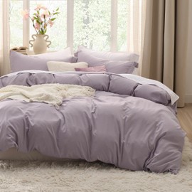 Bedsure Bedsure Duvet Cover Twin/Twin XL Size - 2 Pieces Prewashed Extra Soft Bedding Set, Includes 1 Twin Duvet Cover 68x90 Inches with Zipper Closure & 1 Pillow Sham, Comforter Not Included, Dusty Purple