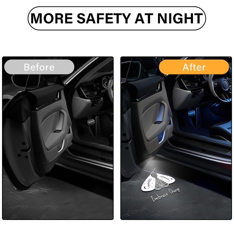 Car Door Lights Projector, 2PCS Car Door Projector Lights Wireless