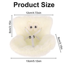 Autositz für 10-17 cm Große Puppen, Weicher Pelziger Belüftungssitz mit Lüftungsclip und Duftbox Süßes Auto-Ornament Zubehör für Spielzeugliebhaber und Sammler (Weiß)