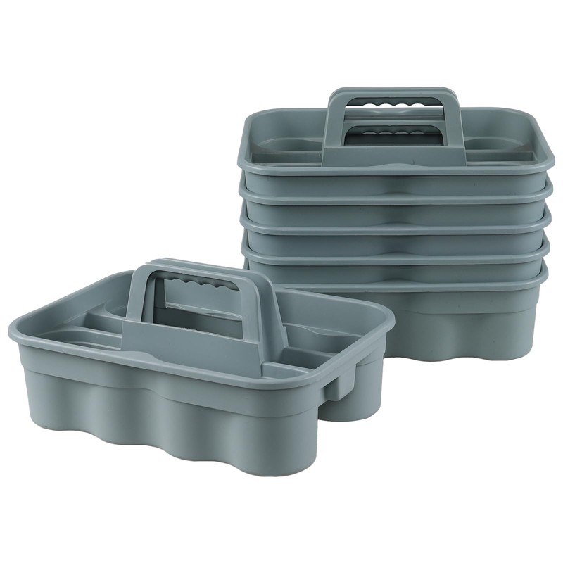 Hespama 6-Pack Cleaning Storage Caddy with Handle, Plastic Easy Carry