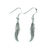 925 Sterling Silver Drop Dangling Angel Feather Earrings