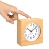 Navaris Analogue Wood Alarm Clock - Retro Table Clock with