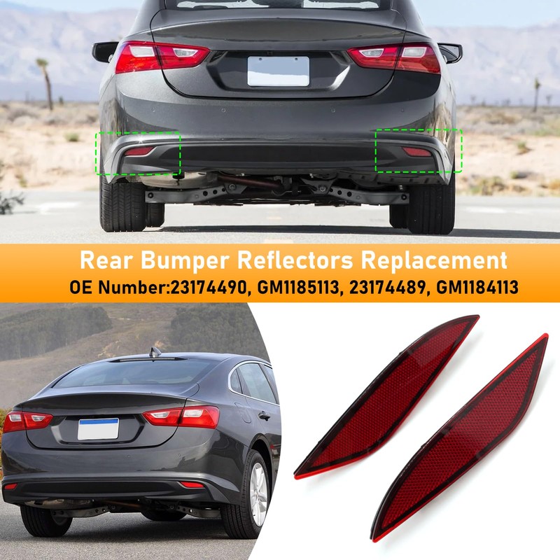 Abodvu Compatible with Chevy Malibu Rear Bumper Reflectors 2016-2022,Left Driver
