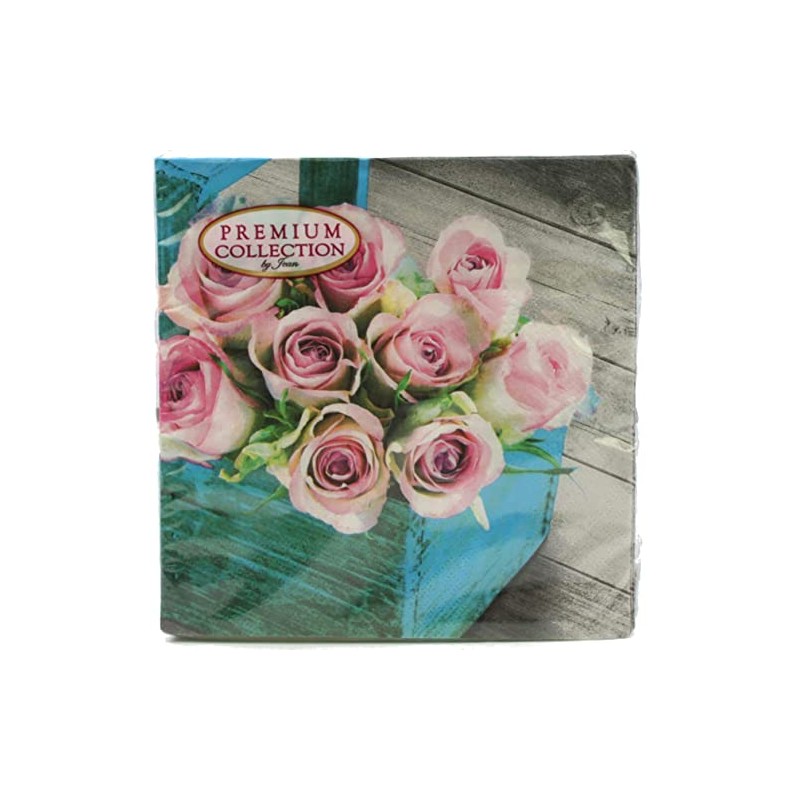 Premium Collection Pack of 20 Napkins Roses Flowers Rose Bouquet