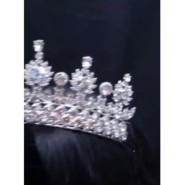 Unbranded Icy Silver Tiara Crown Set Princess Queen gift bridal real metal cosplay diadem