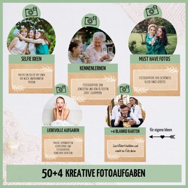 Fotospiel Wedding by snaPmee - 50+4 Photo Tasks - Wedding Game for Guests and Bride and Groom - Kraft Paper
