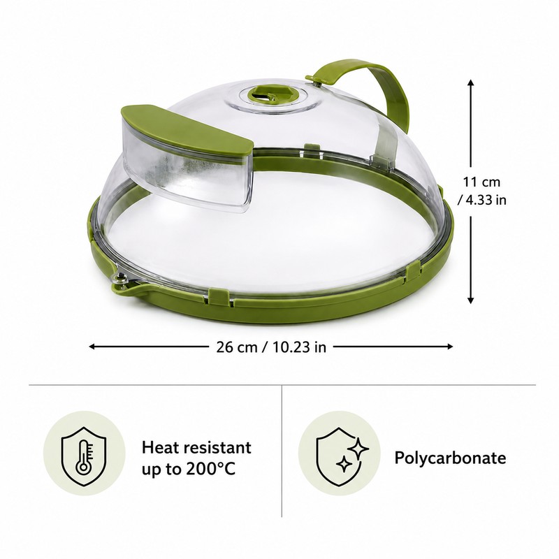 Clear Microwave Food Cover for Reheating – Vented Splatter Guard
