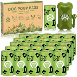 McNory Dog Waste Bags 26 Rolls (520 Bags) with Dispenser, Organic Corn Starch Organic, Waterproof, Tear-Resistant, Extra Large, Thick and Strong with Light Lemon Fragrance