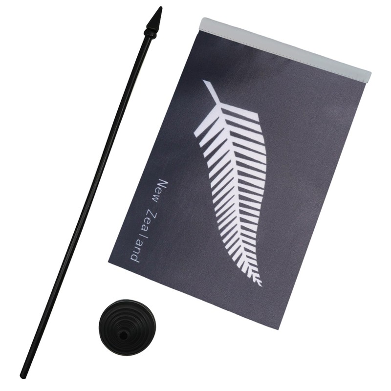 New Zealand Fern Table Flag 5'' x 8'' plastic stick