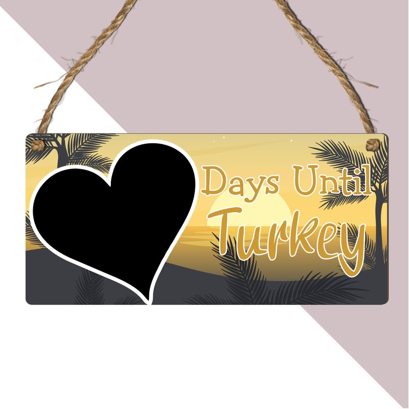 Days Until Turkey Holiday Countdown Plaque - MDF Wooden Hanging