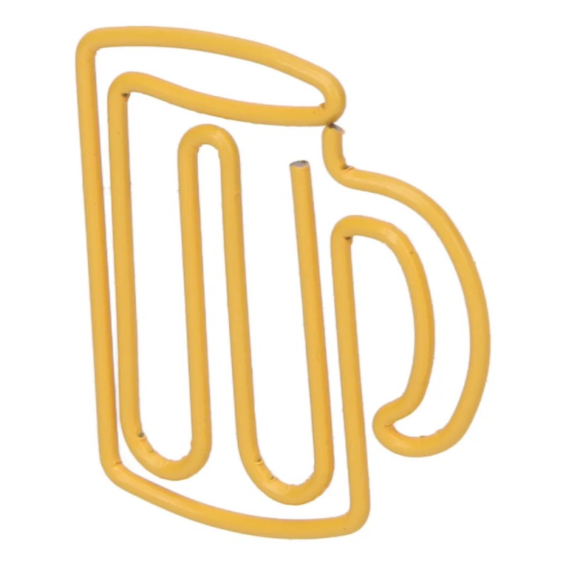 Office Clips 100pcs Cute Paper Yellow Cup Style Strong Metal