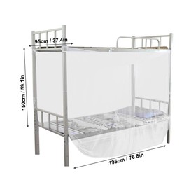 Haofy Bunk Bed Canopy, Mosquito Net for Bed, 4 Corner Post Bunk Bed, Bunk Bed Curtain, White (95 x 195 x 150 cm)