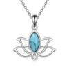 YFN Moonstone Necklace for Women Sterling Silver Lotus Flower Pendant