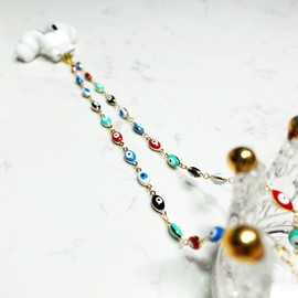 YWJRINDFL Female Magnetic Anti-Lost Strap Holder Chain Gold Eye Beads String Compatible With Airpods pro,1,2 3