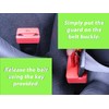 Decoralin Seatbelt Buckle Guard – Red Safety Cover with Keychain