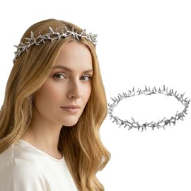 Beavorty De Novia Ligera Para Mujer Diadema Nupcial Elegante Con Diseño De Espinas Accesorio Para El Cabello En Bodas Cumpleaños Y Graduación 7.67X7.67X1.06In
