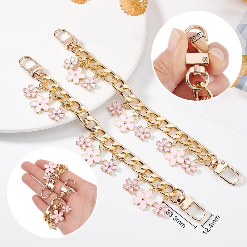 PH PandaHall 2pcs Purse Chain Strap Replacement 7.9" Short Chain
