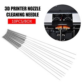 Tangxi 10Pcs/Box Cleaning Needles 3D Printer 0.4mm Nozzle Cleaning Steel Needles Kit for All 0.4mm Nozzle Reprap, Makerbot, Flashforge and More