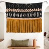 IOWER Macrame Wall Hanging Black Woven Macrame Wall Decor Boho