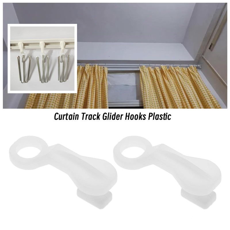 ECSiNG 100Pcs Curtain Track Glider Hooks Plastic Curtain Track Side