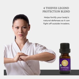 Silk Road Organic Protector Essential Oil Immunity Blend, Based on Thieves Oil Legend, 100% Pure USDA Certified Health Shield Aromatherapy - 10 ml Dropper - Always Pure, Always Organic