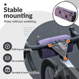 ROCKBROS Bike Handlebar Bag, Cycling Handlebar Bags with Shoulder Strap, 2.2L Large Capacity Bike Bags for Handlebars, Bicycle Front Bag for Mountain Bike, Road Bike, Racing Bike