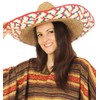 KarnevalsTeufel.de Sombrero Size 58 cm Colourful Mexican Mexican Hat Poncho