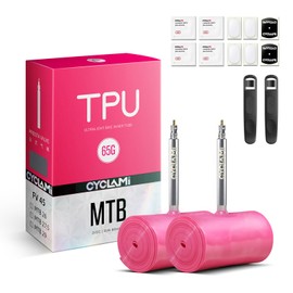 CYCLAMI Metal Valve TPU Gravel/MTB Inner Tube, 2PCS TPU 4.0 Bike Inner Tube with Excellent Air Retention,for Gravel 700x32/35/37/40/47C-622 & Mountain Bike 26"/27.5"/29"X1.9-2.5 (MTB 29"-FV:45MM)