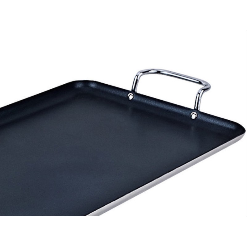 Heavy Gauge Aluminum Non-Stick Double Burner Griddle (19”x12”)