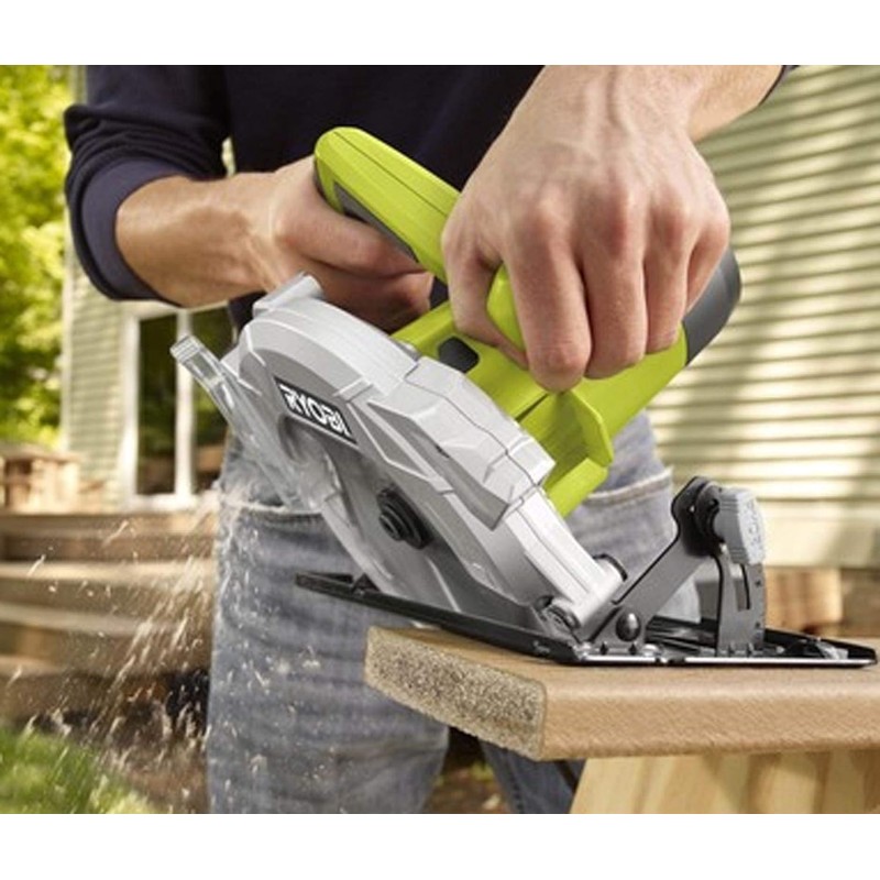 Ryobi 14 Amp 7-1/4" Electric Circular Saw w/Exactline CSB135L (Renewed)