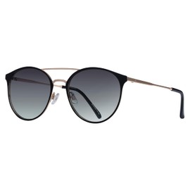 Piranha Eyewear Fiona Round Cat Eye Club Sunglasses for Women - Metal Frame with Gray Gradient Lenses