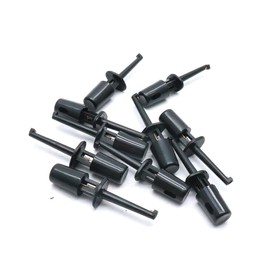 Hxchen 10Pcs Black Mini Grabber Test Probe Single Hook Clip for Multimeter Wire Lead