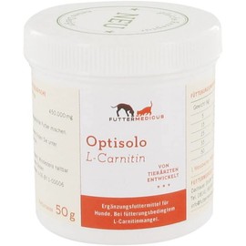 Futtermedicus Optisolo L-Carnitine, 50 g, Supplementary Feed for Dogs and Cats, Amino Acid Rich Food Additive for Dogs and Cats, Suitable for Sports Dogs