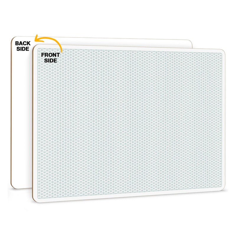SCRIBBLEDO Isometric Grid 11"x14" Large Graph Dry Erase Board Double-Sided