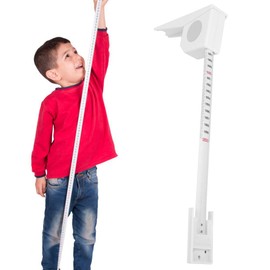 2 m ABS Stature Meter Wall Mounted Height Meter Home Use Growth Height Chart Ruler 2 m Retractable Tape Measuring Tool for Adults Children (White)