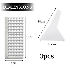 HZAOPZE Règle de Peinture Diamond Peinture Règle Diamond Outil Design Règle Point Outil Forage Outil Règle en Acier Inoxydable DIY Appliquer à La Main Plein Forage Mosaïque Point, Avec 2 grattoirs