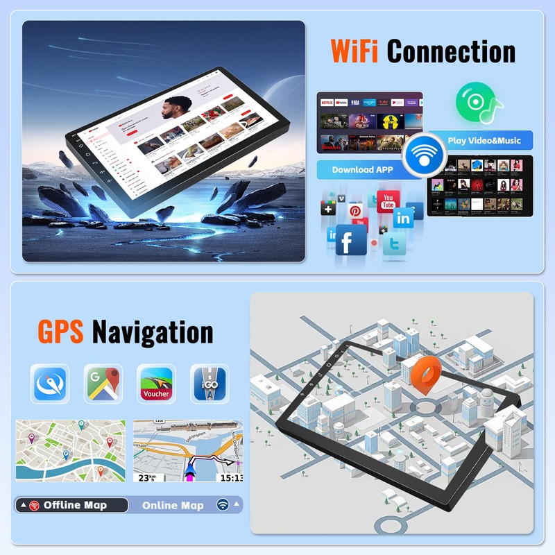 2+64GB Android 15 Car Stereo for Honda Civic 2001-2005 Wireless