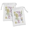 Ambesonne Floral Fabric Pouch Set of 2, Rose Petals Sakura