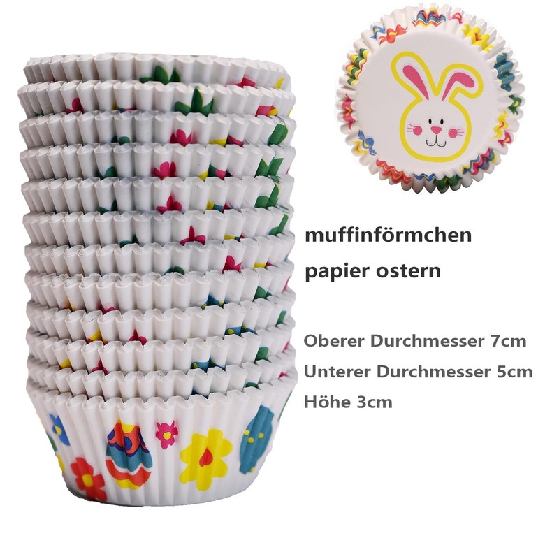 300 pieces muffin cases paper Easter egg colours rabbit muffin